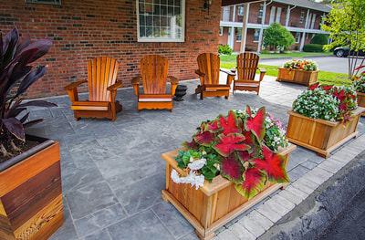 Adirondack chairs on the patio